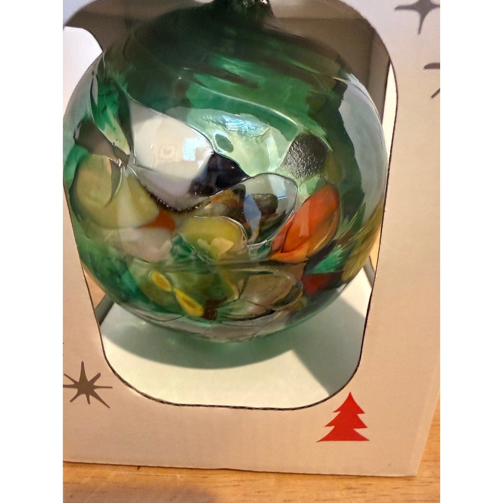 Zorza 3 Inch Christmas Ornament Green Handmade Mouthblown Polish Glass NEW